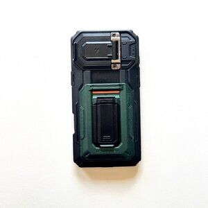 iPhone 16 Pro Max Wallet Card Holder Case Rugged Metallic Green With Kickstand